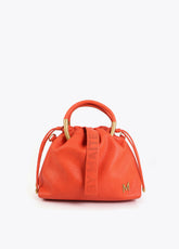 Faux Leather Round Handle Bag
