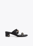 Heel Sandal with Leopard Head and Studs