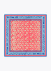 Satin Scarf with Monogram Print