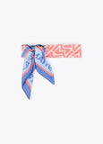 Satin Scarf with Monogram Print