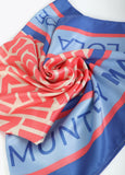 Satin Scarf with Monogram Print