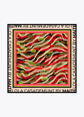 Multicolor Striped Satin Scarf