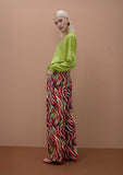 Satin Printed Wideleg Pants