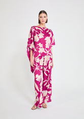 Wide-Leg Pant with Large Floral Print