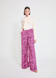 Wideleg Pants with Buganvilla Animal Print