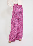 Wideleg Pants with Buganvilla Animal Print