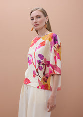 Short Sleeve Floral Print Blouse