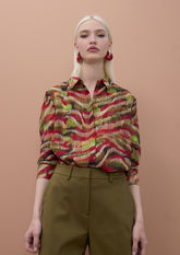 Long Sleeve Serpentine Print Shirt