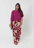 Asymmetrical Sleeves Blouse Bougainvillea