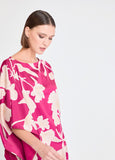 Asymmetric Sleeve Bougainvillea Blouse