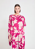 Asymmetric Sleeve Bougainvillea Blouse