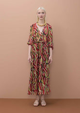 V-neck Snake Print Dress