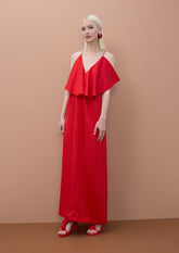 Ruffled V-Neck Dress