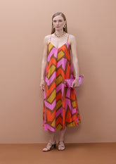 Strappy V-Neck Logo Dress