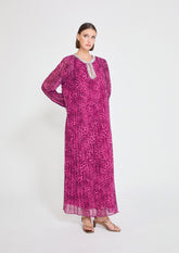 Bougainvillea animal print pleated dress