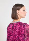 Bougainvillea animal print pleated dress