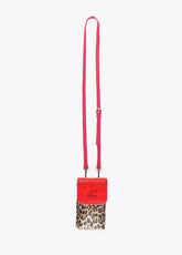 12402001-Mini animal print mobile phone bag-Red