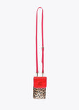 12402001-Mini animal print mobile phone bag-Red