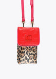 12402001-Mini animal print mobile phone bag-Red