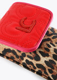 12402001-Mini animal print mobile phone bag-Red