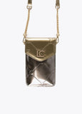 12402004-Mini patent leather mobile phone bag-Golden