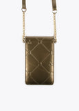12402004-Mini patent leather mobile phone bag-Golden