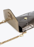 12402004-Mini patent leather mobile phone bag-Golden