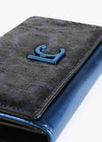 12405016-Metallic animal print wallet-Blue