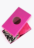 12406001-Set of 2 zebra and plain socks-Fuchsia