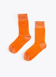 12406001-Set of 2 zebra and plain socks-Orange