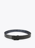 12407003-Reversible metallic animal print belt-Blue