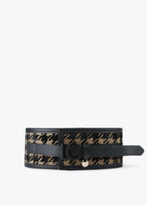 12407007-Wide houndstooth belt-Printed