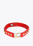 12407016-Studded LC belt-Red