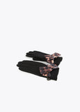12409009-Animal print knot gloves-Black