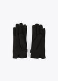 12409010-Patent leather buckle gloves-Black