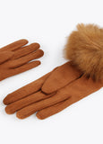 12409014-Fur gloves-Brown
