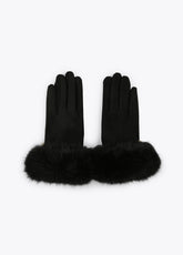 12409014-Fur gloves-Black