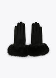12409014-Fur gloves-Black