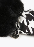 12409016-Houndstooth bow gloves-Black