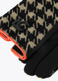 12409019-Houndstooth print gloves-Printed