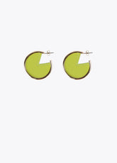 12410011-Faux leather hoop earrings-Lime