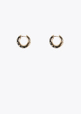 12410013-Hoop earrings with inset crystals-Black
