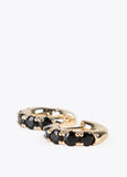 12410013-Hoop earrings with inset crystals-Black
