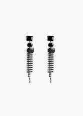 12410026-Long crystal earrings-Black