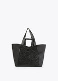 12428034-Neoprene and animal print tote bag-Black