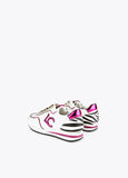 12430004-Zebra print sneakers-White