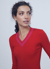 12461005-Sweater with collar detail-Red