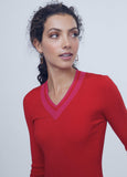 12461005-Sweater with collar detail-Red