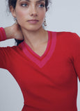 12461005-Sweater with collar detail-Red