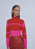 12461007-Two-tone logo sweater-Fuchsia